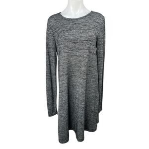 GAP Women's Gray Knit Long Sleeve Crew Neck Mini Tunic Shift Sweater Dress Sz M